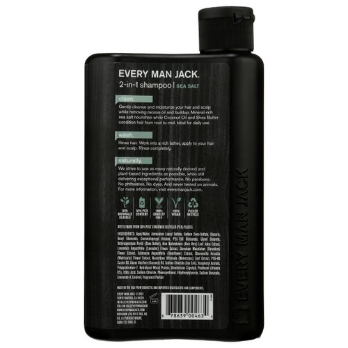 EVERY MAN JACK Sea Salt 2 in 1 Shampoo, 13.5 FZ