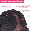 ManeMajesty Short Curly Human Hair Wigs for Black Women Deep Curly Glueless Wig Jerry Curl Side Part Lace Front Wigs 100% Brazilian Remy Human Hair Ready to Go Lace Bob Wig 10 Inch 12A Natural Color