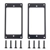 2PCS Share Goo Metal Flat Humbucker Cover Electric Guitar Pickup Frame Mounting Ring with Screws (Black)