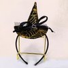 Ecuupas Witch Hat Headband Gold Spider Web Hairband Halloween Party Birthday Hair Decoration for Women Girls Kids Cap Hair Hoop Headdress Head Accessories Head Wear Gifts…