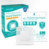 General Medi Waterproof Transparent Adhesive Island Dressing (50 Count, 4" x 4"), Wound Care Pad with Adhesive Border - Sterile, Soft & Highly Absorbent Medical Grade Dressing Pad