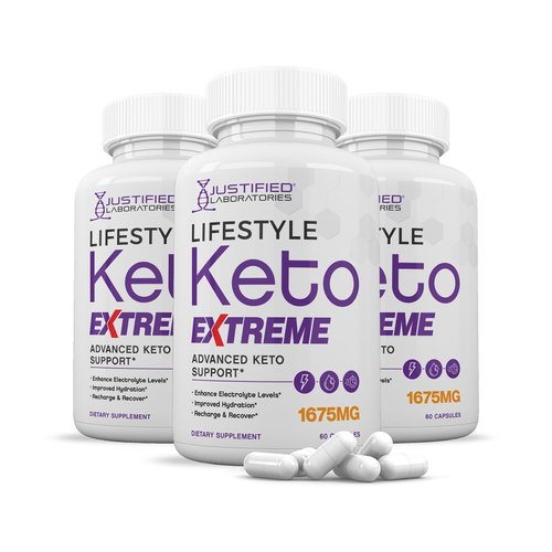 (3 Pack) Lifestyle Extreme Keto Pills 1675MG New & Improved Formula Contains Apple Cider Vinegar Extra Virgin Olive Oil Powder Green Tea Leaf 180 Capsules