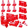 TOYANDONA 12pcs Construction Traffic Sign Set, Mini Traffic Cones Traffic Barricade Signs Toy Plastic Road Street Signs Toys for Kids Cone Construction Theme Party Favors