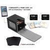 Venssu MTG Deck Box for Commander Display,Card Deck Box Fits 100 Double Sleeved Cards, TCG Card Storage Box with 2 Dividers and 1 Toploader (Black＆Grey)