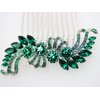 Faship Green Crystal Hair Comb