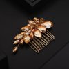 Rumtock Champagne Rhinestones Beads Side Hair Comb Wedding Bridal Handmade Hair Accessories Special Occasion Jewelry (Champagne)