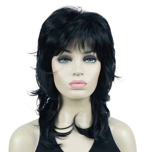Lydell Long Soft Shaggy Layered Black Wig Classic Cap Full Synthetic Wigs