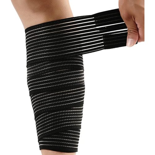 BANWMEN Elastic Lower Leg Calf Compression Support Bandage Sleeve Wrap for Women and Man, Shin Splint Guard for Football Runner, Basketball, Volleyball, Calf Pain Relief, Adjustable Plus Size (Black)