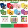 Moinchore 32 Pack Christmas Cards Xmas Crafts DIY Cards with Envelopes Merry Christmas Crafts Kit Christmas Tree Santa Elk Greeting Cards Xmas Stickers Cards DIY for Kids Christmas Party Supplies