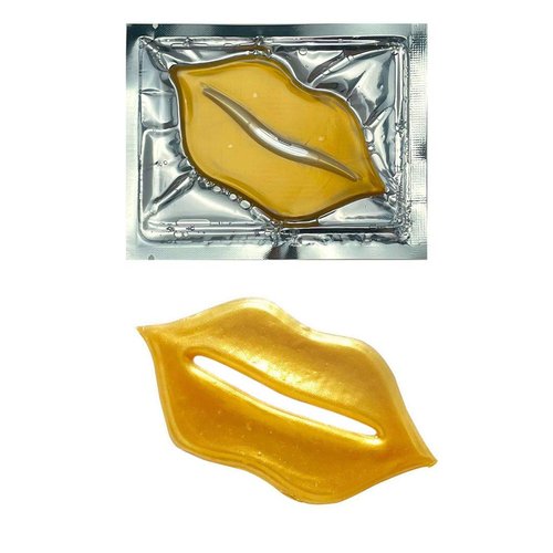 Ruzzut 30PCS Collagen Lip Masks,Crystal Moisturizing Lip Care Pads Lip Patches for Dry Lips & Anti-Chapped,Smoothing Lip Fine Lines,Plumping Your Lips Attractive,Gold