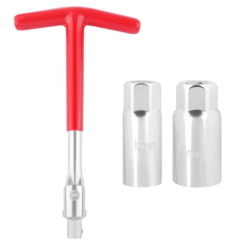 Aokdom Spark Plug Wrench with 13/16 & 5/8 Spark Plug Socket Set - Universal Joint Spark Plug Removal Tool with Anti Slip T-Handle - Car Essentials Spark Plug Tool Fits Most Cars Trucks Motorcycles