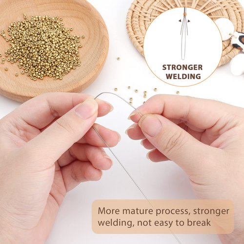 PP OPOUNT 3 PCS Upgrade Big Eye Curved Beading Needles, 5.5 Inch Beading Needles for Bead Spinner, Curved Needles for Beading Jewelry, DIY Waist Beads, Bracelets, Necklaces (Patent Protection)