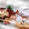 10 Pieces Forest Animals Figures Miniature Woodland Animal Figurines Small Squirrel Beaver Rabbit Deer Family Educational Playset Toys Cake Toppers for Graduation Gift Birthday Party Supplies