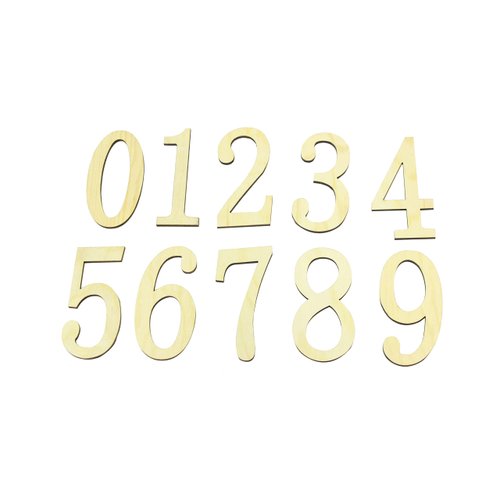 10 Wooden Numbers 0-9 Unpainted Wood Crafts for DIY Craft Decoration, 7.5 cm/3 inches high