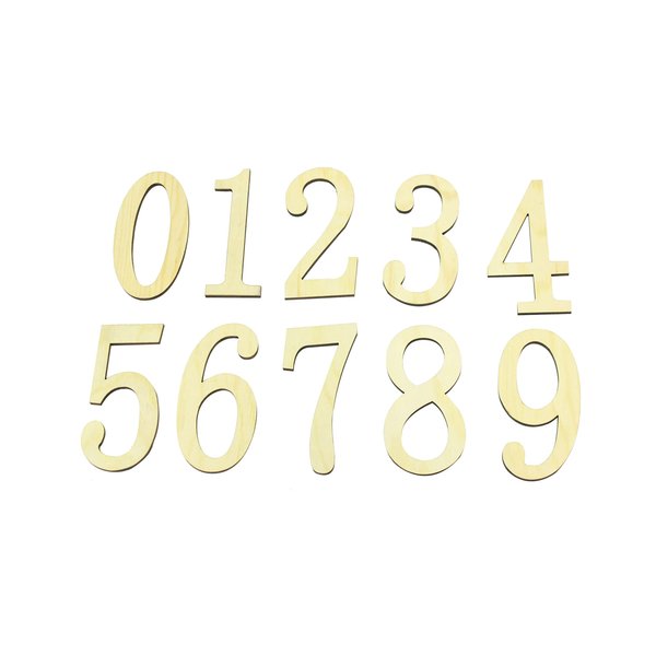 10 Wooden Numbers 0-9 Unpainted Wood Crafts for DIY Craft Decoration, 7.5 cm/3 inches high