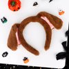 GAFATORY Brown Dog Ears Headband Puppy Ears Plush Animal Ears Headband Adult Halloween Costumes Woman Christmas Festival Theme Party Cosplay Costume Head Bands