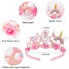SuPoo 6th Birthday Headband Flower Birthday Crown for Girls Princess Tiara 6th Birthday Decorations for Girl Hair Band Cute 6 Year Old Birthday Party Decorations Accessory