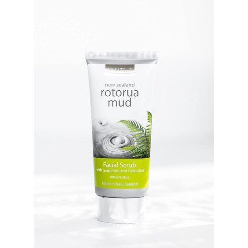 Wild Ferns Rotorua Mud Facial Scrub with Grapefruit & Calendula, 100 milliliters