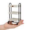 Dollhouse Cart 1/6 Miniature Handcart Rolling Cart 3 Layers Storage with Wheels for Mini House Kitchen Furniture Restaurant Cart Trolley Dining Cart Shelf Accessories Garden Decoration (Beige)
