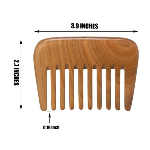 Moreinday Wooden Comb Wide Tooth Comb Hair Comb Detangling Comb Wig Comb Green Sandalwood Wood Comb for Hair for Men Women