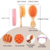 Jaxbo 18 Pcs Mini Travel Hair Brush,Colorful Wet and Dry Detangler Brush for Women Girls Toddler,Soft Bristles Brush with Waterproof Hair Ties
