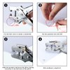 Grommet Eyelet Pliers 3/16 Inch Eyelet Hole Punch Pliers with 200 Piece Metal Eyelets Easy Press Hollow Grommet Portable Handheld Grommet Eyelet Setting Tools for Card Paper Canvas (Silver)