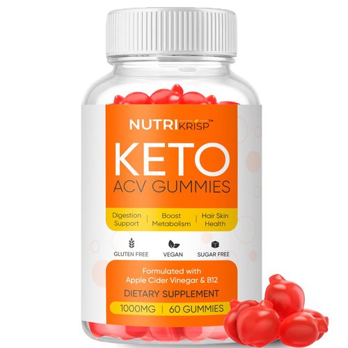 NutriKrisp Keto ACV Gummies - Sugar-Free Gluten-Free Apple Cider Vinegar Supplement for Men Women (1000MG)