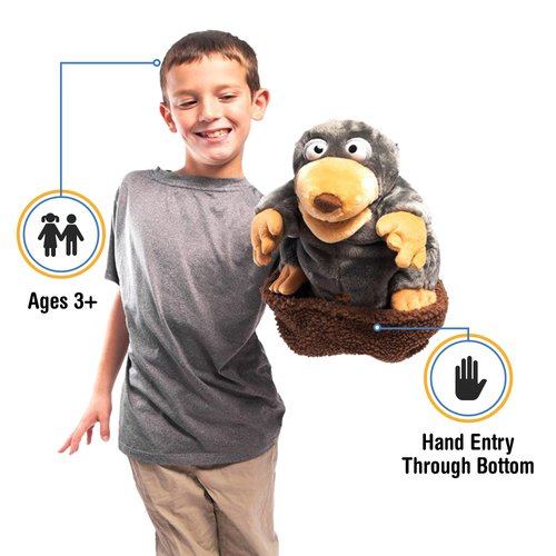 Mole on Hill, Animal Hand Puppet, Ground hog 16"