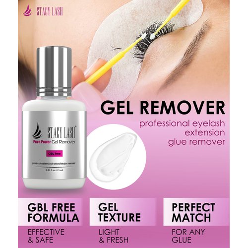 Eyelash Extension Remover by Stacy Lash (0.51 fl.oz / 15 ml) / Odorless Lash Remover for Lash Extensions / 60 Sec Dissolution Lash Glue Remover/Professional Lash Tech Supplies