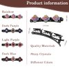 Braided Hair Clips for Women - Hair Accessories for Women - 4 Pcs Sparkling Crystal Stone Braided Hair Clips - Satin Fabric Hair Bands - Rhinestone Hair Clips - Hair Clips for Styling Sectioning