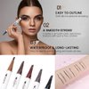 2PCS Waterproof 3D Eyebrow Pen, Dual-Ended Microblading Tattoo Pencil with 4 Fork Tip, Long-Lasting Eyebrow Tint for Natural-Looking Brows (2pcs-05 Black)