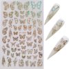 NAIL ANGEL 8Sheets Nail Art Adhesive Sticker Sheets Different Laser Gold and Silver Color Butterfly Shapes Nail Art Decoration 10238
