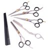 Japanese Steel Hair Cutting Shears - Salon Quality hair Scissors Set With 3 barber Shears 4.5, 6, 7 Inch, 1 Thinning Scissor 7 Inch, 1 Hair Razor, 1 Comb - Barber Student Kit (POLISH)