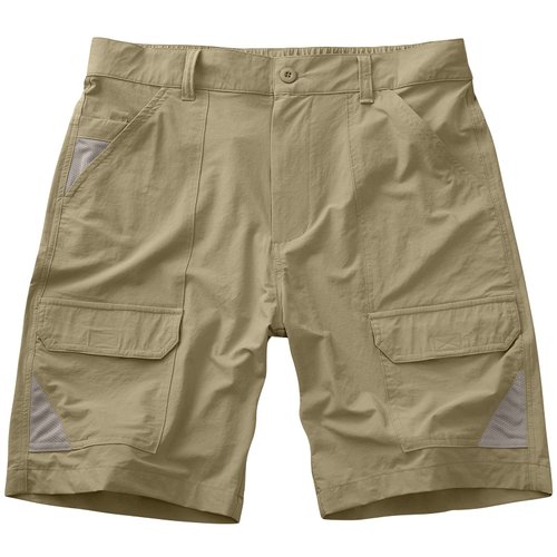 Jessie Kidden Men's Outdoor Sport Casual Elastic Waist Lightweight Water Resistant Quick Dry Cargo Fishing Hiking Shorts (6018 Khaki 42)