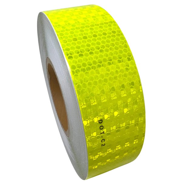 DOT Reflective Tape DOT-C2 Conspiciuity Tape - Commercial ROLL - 2" inch x 150' FEET - Automobile Car Truck Boat Trailer Semi (Fluorescent Yellow Green)