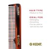 Kent 5T 6.6 Inch Double Tooth Dressing Comb, Multi-Purpose Styling and Grooming Comb for Hair, Beard, and Mustache - Coarse and Fine Teeth for Men, Women, and Kids. Made in England