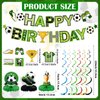16 Pcs Soccer Birthday Party Decorations Soccer Party Supplies Include Soccer Happy Birthday Banner, Paper Cutouts, Honeycomb Centerpiece, Soccer Hanging Swirl for Boys Kids Sports Football Parties