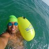 New Wave Swim Bubble for Open Water Swimmers and Triathletes - Be Bright, Be Seen & Be Safer with New Wave While Swimming Outdoors with This Safety Swim Buoy Tow Float (Fluo Green)