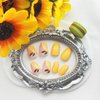 Acrylic Press on Nails Short Round Fake Nails with Lemon Designs Cute Nails Press ons Glossy Glue on Nails Artificial False Nails Yellow Full Cover Stick on Nails for Women 24Pcs
