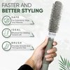 Beauty Carves Round Hair Brush, 25 mm Barrel with 2 Clips – Blowout Brush with Flexible Nylon 66 Bristles - Nano Ionic Heat Resistant Tech for Professional Curling, Styling & Shining Texture