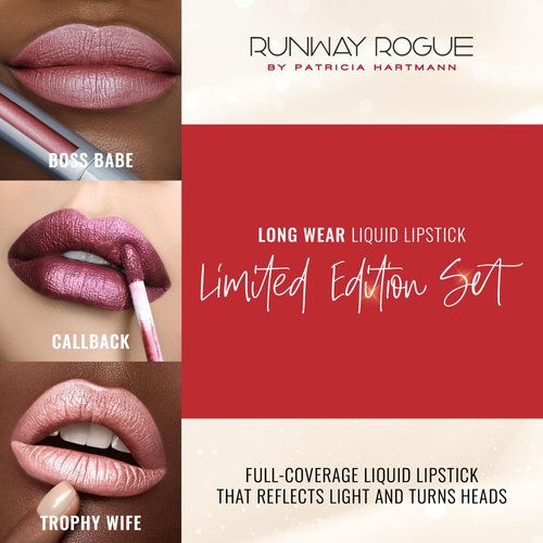 Runway Rogue Try Me x 3 Mini Long Wear Limited Edition Liquid Lipstick Set, Melrose Trio (‘Boss Babe’, ‘Call Back’, ‘Trophy Wife’)