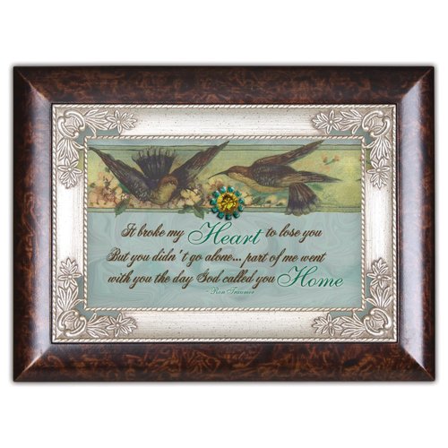Cottage Garden It Broke My Heart to Lose You Burlwood Jewelry Music Box Plays Amazing Grace