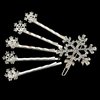 6 Pcs Christmas Snowflake Hair Clips Set Silver White Rhinestone Metal Snowflake Hair Pins Winter Decorative Hair Accessories for Women Girls
