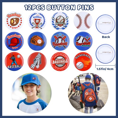 ANPHILE Baseball Party Favors, Baseball Birthday Party Supplies with Goodie Bags Slap Bracelets Stickers Mini Bouncy Balls Toy for Goodie Bag Stuffers,Classroom Prize