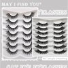 Short Lashes Wispy Natural Look, Fluffy Wispy Eyelashes Faux Mink Lashes Cat Eye 6D Volume Strip Lashes 7 Pairs (Snowflakes S1, 7 Pairs Pack)