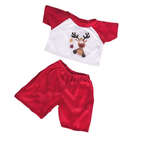 Reindeer PJs Teddy Bear Clothes Fits Most 14"-18" Build-a-Bear and Make Your Own Stuffed Animals