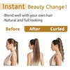SEGO Ponytail Extension Human Hair Real Human Hair Clip In Wrap Around Long Straight Ponytail With Magic Paste Pony Hairpieces for Women -16 Inch 80g 4 Medium Chocolate Brown