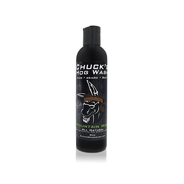 Chuck's Hog Wash - All Natural Beard and Body Wash - The Mountain Man Scent, 8 oz - Leaves Your Beard Softer than its Ever Been and is Suitable for Daily Use