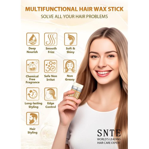 Samnyte Hair Wax Stick for Flyaways, Fly Away Hair Tamer Stick for Baby Hair, Hair Finishing Stick Works in 3 Seconds, Hair Wax Stick for Long-Lasting Fixed Hair Styling, Wax Stick for Hair