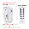 BN-LINK Wireless Remote Control Electrical Outlet Switch for Lights, Fans, Christmas Lights, Small Appliance, Long Range White (Learning Code, 5Rx-2Tx) 1200W/10A